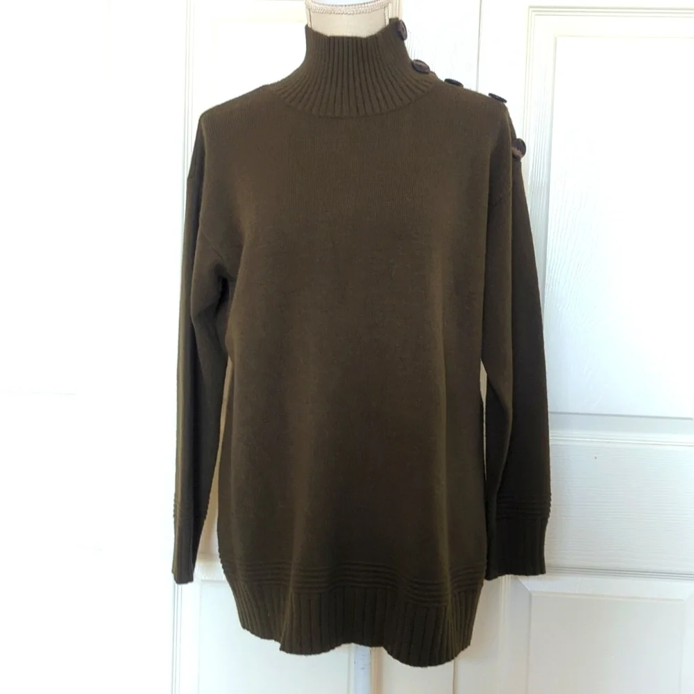 Anthropologie Margarita Tunic Sweater in Olive